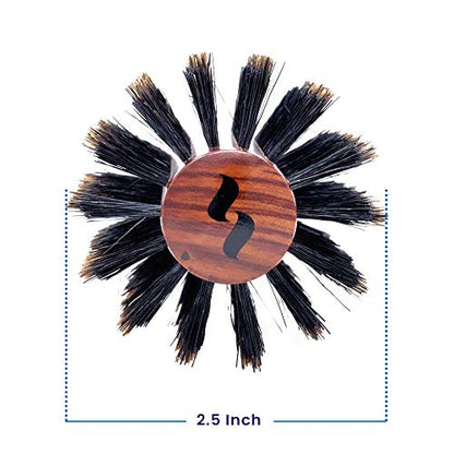 Spornette DeVille Boar Bristle Round Brush Set - Professional Hair Brushes Including 1.5, 2, and 2.5 inch Sizes - For Women, Men, & Kids - size: Set of 3 (1.5, 2, 2.5 Inch)