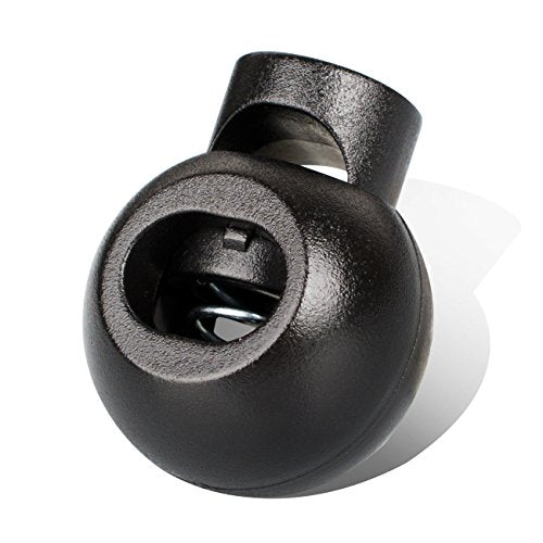 DYZD Single Hole Cord Lock Plastic Spring Toggle Stopper Cord Rope End for Drawstrings, Paracord (Black,10 PCS) - color: Black