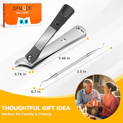 Ingrown Toenail Clippers, Edgy Nail Clippers for Thick Nails | Professional Slanted Curved Blade Finger Nail Clippers, Angled Nail Cutters for Seniors, Adults, Men & Women - style: Black