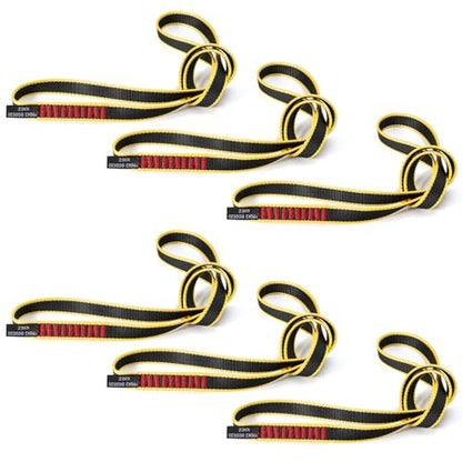 20MM Nylon Climbing Sling Runner 23KN CE2008/EN566 Rock Climbing Webbing Straps for Rock Climbing, Rappelling, Swing, Yoga Hammock etc - size: 60cm/ 24inch |Pack of 6