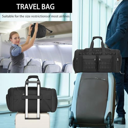 Tactical Gym Bag for Men,Carry On Duffel Bag with Shoe Compartment Gym Duffle bags for Travel Military Duffle Bags with Molle System for Weekend Overnight bag