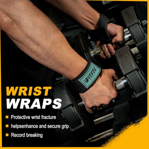 Lifting Straps for Weightlifting, Lifting Wrist Straps for Gym Strength Training, Neoprene-padded Wrist Cushion - Men & Women - color: Black Green
