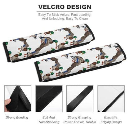 2PCS Universal Fit Car Seat Belt Pad for Kids, Most Cars, Mallard Duck White Seat Belt Cushion, Shock Absorption - color: Pattern 391