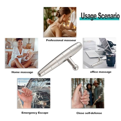 2 in 1 Trigger Points Massage Tool Stainless Steel T-Bar Deep Tissue Massage Tool for Pain Relief Full-Body Fascial Relaxation – Ideal for Shoulders, Neck, Legs, and Arms – Perfect for Sports Therapy