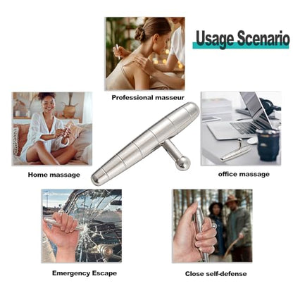 2 in 1 Trigger Points Massage Tool Stainless Steel T-Bar Deep Tissue Massage Tool for Pain Relief Full-Body Fascial Relaxation – Ideal for Shoulders, Neck, Legs, and Arms – Perfect for Sports Therapy