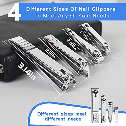 Manicure Set 30 in 1 Fingernail Clipper Set,RedFlow Nail Clippers & Toenail Clippers,Manicure Kit,Pedicure Kit,Suitable for Travel Manicure Tools,Nail Kit with Everything Profe (Black) - color: B-black