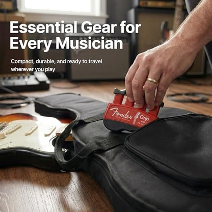 Fender GRIP Hand and Finger Exerciser – Best Ergonomic Finger Strengthener to improve play on all stringed instruments (Guitar, Bass, Violin, etc.) (Tensions: WHITE=5-Lbs; RED=7-Lbs; BLACK=9-Lbs) - color: Red