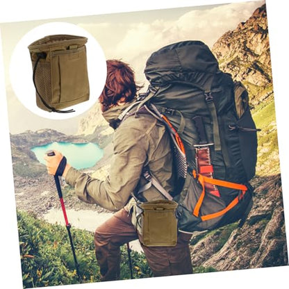 Outdoor Utility Fanny Pack Lightweight Drawstring Chalk Bag with Pockets for Hiking Camping Climbing Multipurpose Waist Pouch for Convenient Storage and Portability