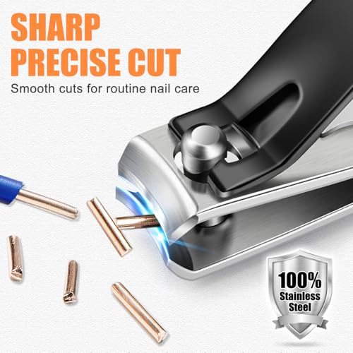 DRMODE Finger Nail Clippers Adult - 8 Pack Nail Clippers Set for Men Women with Nail File, Sharp Stainless Steel Fingernail & Toenail Clippers Curved Cutter Trimmer - style: 8 Pack -Black
