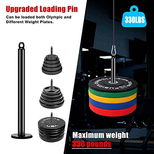 Mtgluk Cable Pulley System Upgraded DIY LAT and Lift Weight Pulley Machine Attachment Home Gym Forearm Wrist Roller for Triceps Pull Downs Biceps Curl Forearm Shoulder - color: Straight + Tricep