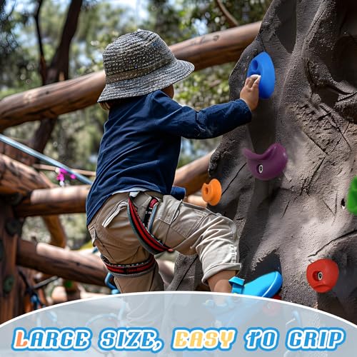52 PCS Rock Climbing Wall for Kids,Rock Wall Climbing Holds,Adults Climbing Wall Grip Kits Holds Up to 230 lbs for Outdoor Indoor Home Playground Climbing Wall Holds