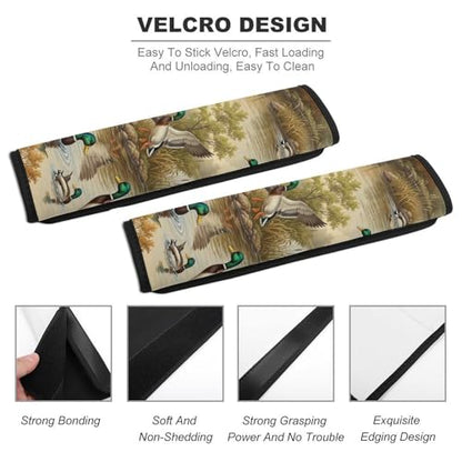 2 Pack Breathable Car Seat Belt Pad for Child, Stroller Pushchair High Chair, Wild Mallard Ducks Wildlife Neck Strap Covers, Neck and Shoulder Support - color: Pattern 1038