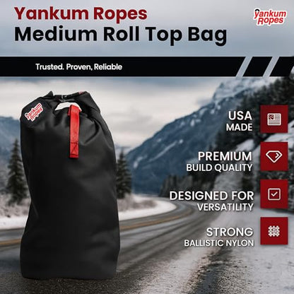Yankum Ballistic Nylon Bag – Medium, Heavy Duty Tool Bag, Waterproof Travel Storage Bag, Perfect for Traveling, Outdoor Adventures & Emergency Gear Essentials (Black)
