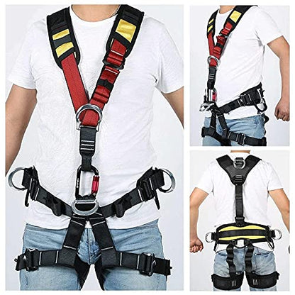 Climbing Seat Belt, Large Size Safety Belt Climbing Gear for Tree Climbing, Fire Rescue, Rappelling - color: Black1