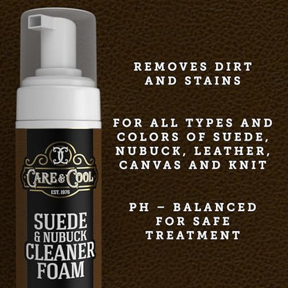 Care & Cool Suede and Nubuck Cleaner Foam Kit (5 oz) - Revitalizes and Refreshes Shoes, Boots, Clothes, and Furniture - style: Foam Cleaner