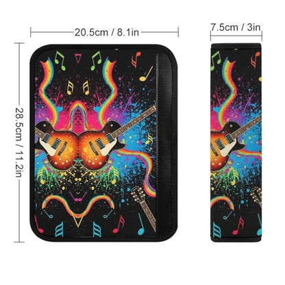 2 Pack Guitar Music Rock Musical Guitar Players Car Seat Straps Shoulder Pads Soft Padded Seat Belt Cushion for Kids, All Vehicles, Pressure Relief - color: Pattern 350