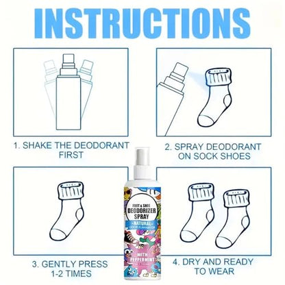 Shoe Smell Remover 100ml Shoe Smell Eliminator Spray | Footwear Odor Removal Mist for Travel Hiking Home Tennis Leather Fabric Canvas Sneaker
