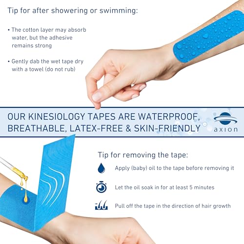 50 Precut axion Kinesiology Tapes Strips| Beige Pre-Cut Sport Tape Strips 10x2in | Waterproof • Skin-Friendly • Elastic | Kinesiology Tapes Ideal for Sports - color: 04) 2 Pcs Beige