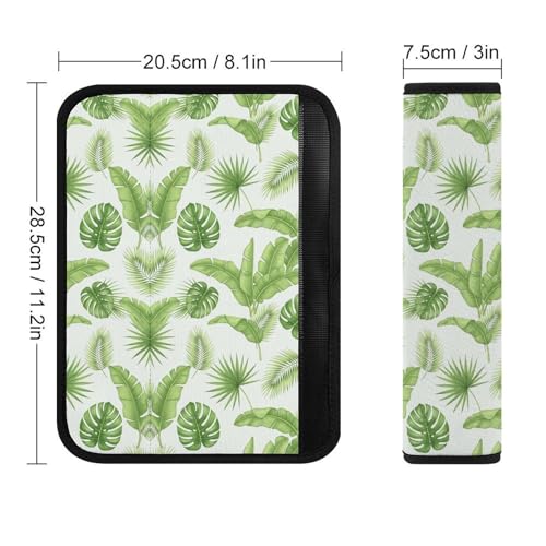 1 Pair Tropical Plants Green Palm Leaves Rainforest Car Seat Straps Shoulder Pads Soft Padded Harness Pads Strap for Adult Use, Stroller Pushchair High Chair, Comfortable Driving - color: Pattern 414