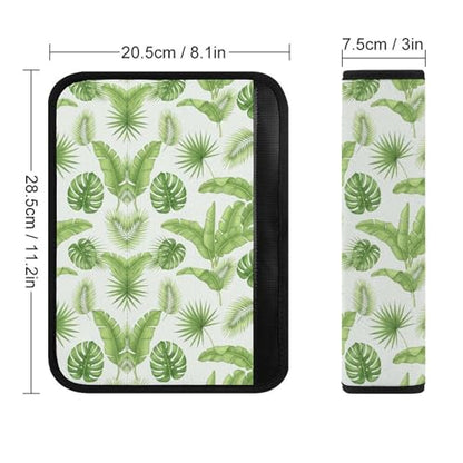 1 Pair Tropical Plants Green Palm Leaves Rainforest Car Seat Straps Shoulder Pads Soft Padded Harness Pads Strap for Adult Use, Stroller Pushchair High Chair, Comfortable Driving - color: Pattern 414