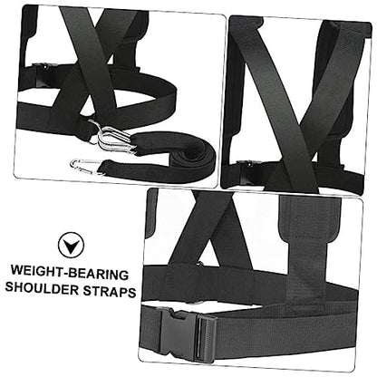 2pcs Professional Weight Lifting Belt Shoulder Straps Training Belt for Fitness Sled Harness Grip Strength Enhancer