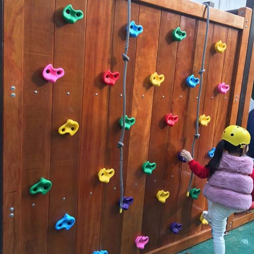 JEOZBM 20 Rock Climbing Holds, Rock Wall Climbing Kit with with Mounting Hardware, Plastic Kids Wall Rock Climbing Stone, Children's Sports Equipment Rock