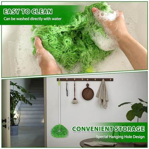 FONUNO Ceiling Fan Cleaner Duster High Ceiling Extended Fan Blade Cleaner | Reusable Microfiber Ceiling Fan Duster with Extension Handle from 13 to 50 Inch for Furniture Bookshelves Wall Door, Green - color: Green