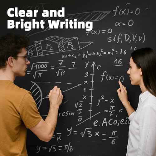 Dustless White Chalk 100PCS, Non-Toxic Classroom Chalks for Teachers & Students, School Chalkboard Supplies - color: white, style: 0.39''(FineLine)