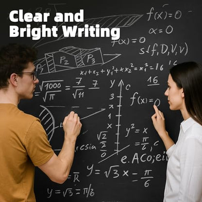 Dustless White Chalk 100PCS, Non-Toxic Classroom Chalks for Teachers & Students, School Chalkboard Supplies - color: white, style: 0.39''(FineLine)