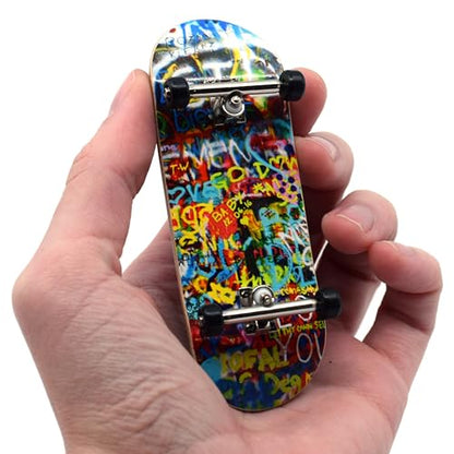 Teak Tuning 34mm Pro Fingerboard Heat Transfer Graphic Complete - Fully Assembled with Pro Level Parts - Pro Shaped Wood Deck (34x97mm), UltraSpin Wheels, Prodigy Trucks - Graffiti Wall - color: Graffiti Wall
