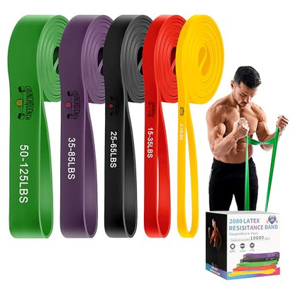 Resistance Bands – Heavy Duty Pull Up Assistance Bands and Powerlifting Exercise Bands Set for Men & Women, Home Fitness, Body Stretching, Strength Training, and Physical Therapy