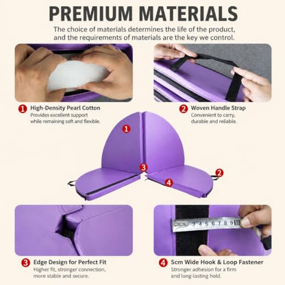 HARELA Round Pole Dance Crash Mat, Stripper Pole Mat with Pearl Cotton Filling & PU Leather, Pole Crash Pad for Studios Exercise Strength Training Home Gym - color: Purple 2, size: 150*5cm/59.1*2"