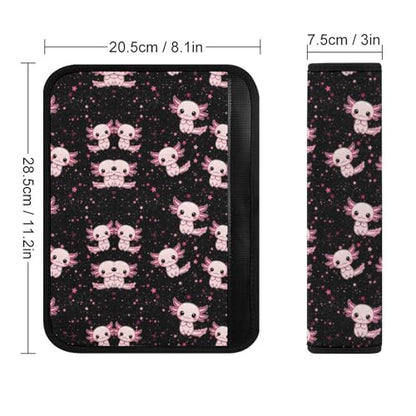 2 Pack Purple Pink Star Cute Animal Axolotl Car Seat Belt Pad Breathable Shoulder Harness Cover for Adult Use, Stroller Pushchair High Chair, Pressure Relief - color: Pattern 1075