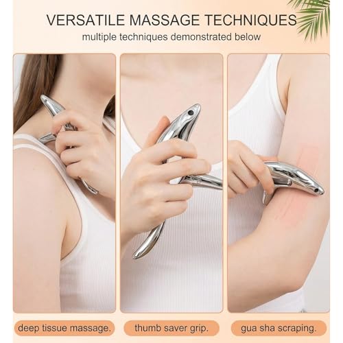 Trigger Point Massage Tool,Stainless Steel Muscle Scraper Tool,Gua Sha,Fascia Blaster for Body Pain Relief,Items Thumb Saver Acupressure Tool,Fascia Release Tools for Full Body Pain Relief