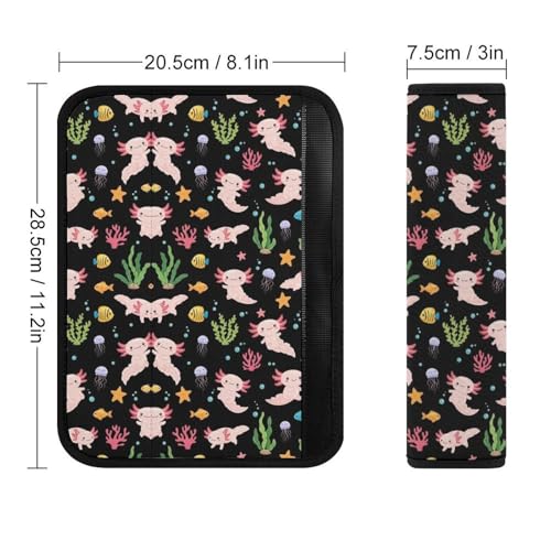 2 Pack Breathable Car Seat Belt Pad for Child, Stroller Pushchair High Chair, Sea Cute Axolotl Neck Strap Covers, Neck and Shoulder Support - color: Pattern 795
