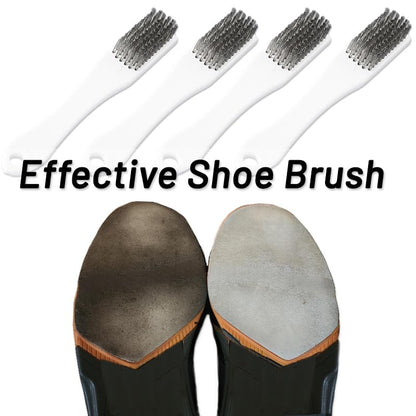 4 Pack Bowling Shoe Brushes - Stainless Steel Wire Cleaning Scrubber for Shoes Sliders Golf Cleats and Boots - Durable Brush Cleaner Kit for Mud and Dirt (White)