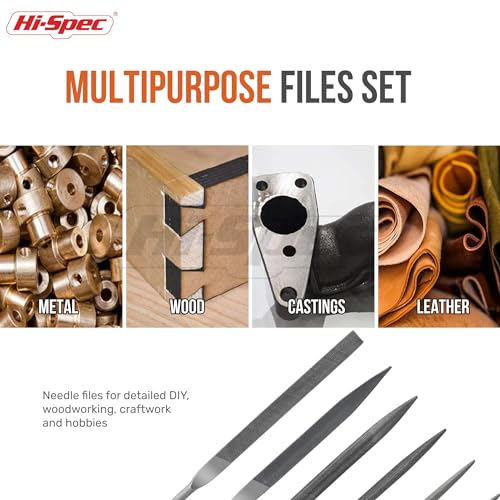 Hi-Spec Needle File Tool Set for Fine Metal, Wood and Craft Work with Case | 6pc, everyday fixes made easier, organized portable storage, beginner-friendly selection, apartment and office tasks, tidy - size: 6 pieces