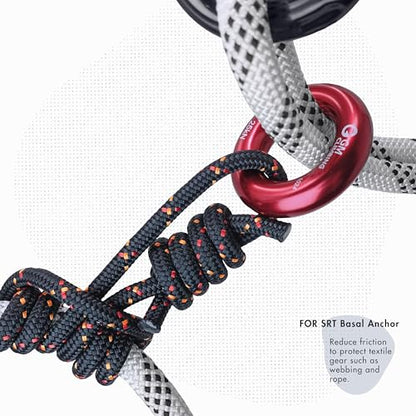 GM CLIMBING Rappel Ring 25kN for Rock Climbing Arborist Rescue Slackline Hammock - color: Small Red_2 Pack