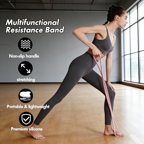 Figure 8 Resistance Band, Figure 8 Resistance Bands for Women Men,Resistance Band Figure for Working Out, Non-Slip Handles, Home Gym, Yoga & Physical Therapy - color: 15lb Pink + 25lb Blue