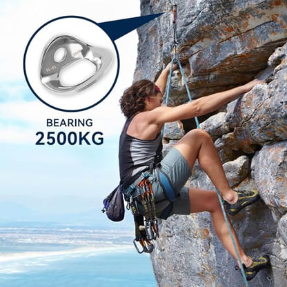 HERCHR 10 Pcs Bolt Hanger, 25KN 316 Stainless Steel Rock Climbing Hanger Anchors, Silver Bolt Anchor Hooks Strap Ring for Hammock, Gym, Aerial Work, Caving, Rappelling, Rescue, Trailer Tie-Downs
