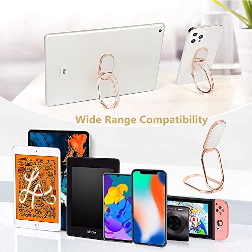 Cell Phone Ring Holder Finger Kickstand, CLZWiiN Foldable 360° Rotation Cellphone Stand for Desk, Office Desktop, Magnetic Car Mount, Metal Multi-Angle for Phone Back Grip (Rose Gold) - color: Rose Gold