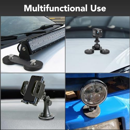 DIYMAG Rubber Coated Mounting Magnets 1/4in 30lbs 6pcs | Anti-Scratch Strong Cover, Sturdy Magnet Base, Magnetic Holding Power, for Camera, Light Bar, Mirror, License Plate - size: 1/4in Female-30LB-1.69in