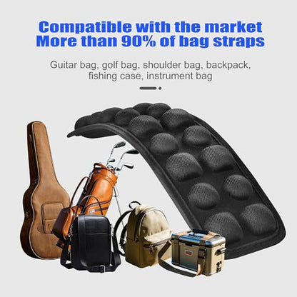 Antigravity Shoulder Strap Pad, Breathable Decompression Cushion with 3D Airbags, Universal Bag Strap Comfort Pad, Black