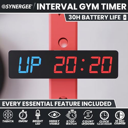 Synergee Magnetic Gym Timer – LED Display Interval Timer