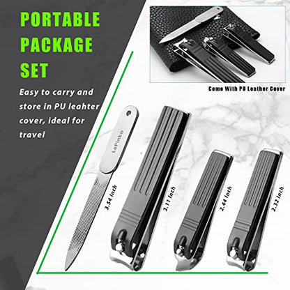 Heavy Duty Podiatrist Toenail Clippers for Thick and Ingrown Nails, Toe Nail Clippers Sets for Men Women Seniors, Stainless Steel 4PCS - size: 4 Piece Set