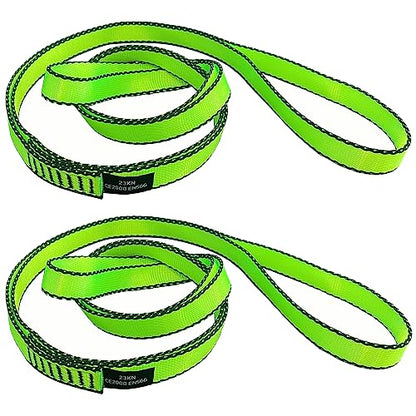 18MM Nylon Climbing Slings Runners 23 kN Strong Webbing Straps for Rock Climbing, Rappelling, Swing, Yoga Hammock etc - color: 2PCS Green, size: 48inch/120cm