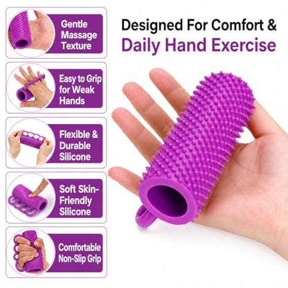 Hand Exercise Grip Ball for Grip Strength Training, 4-Finger Squeeze Ball, Textured Silicone Finger Exerciser for Stroke Hand Exercise, Arthritis and Carpal Tunnel Routines and Stress Relief - color: 2PC