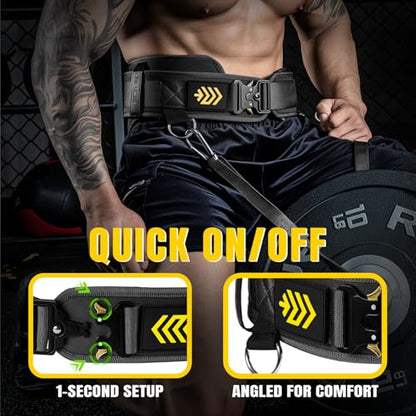 MANUEKLEAR 2-in-1 Weightlifting Belt & Dip Belt with 36.7 IN Rope, Double-Layer Weight Lifting Belts, Powerlifting Gym Weighted Belt for Pull Up Squat - color: Midnight Black, size: L(34-37in)
