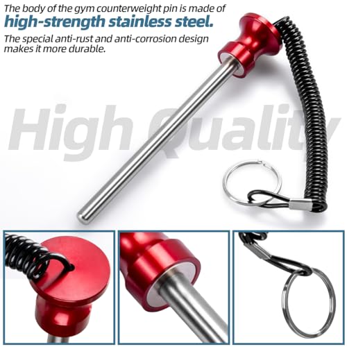 Universal Weight Stack Pin Magnetic for Commercial Gym or Home Gym Club | Heavy Duty Magnetic Weight Stack Pin, Universal Gym Weight Pin Insert with Pull Rope for Plate Apertures Above 10.5 mm