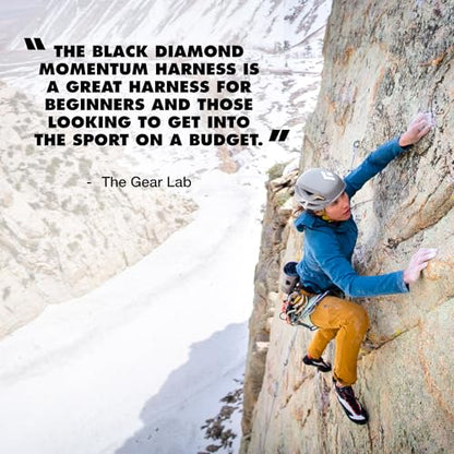 BLACK DIAMOND Men's Momentum Rock Climbing Harness, Adjustable Loops - color: Moonstone, size: XXL (40-45" Waist)